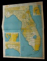1946 FLORIDA Rand Mcnally large collectible Atlas MAP nice original ...