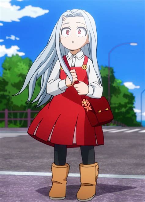 An Anime Character In A Red Dress And Brown Boots Standing On The