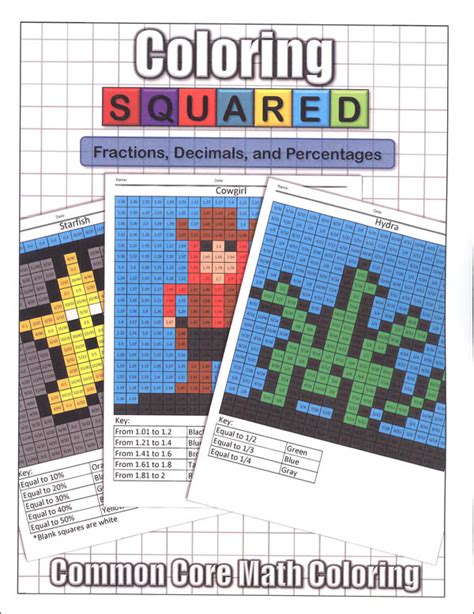 Coloring Squared Fractions Decimals And Percentages Coloring