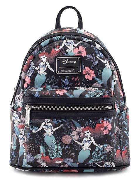 Disney Ariel Florial The Little Mermaid Loungefly Mini Backpack New W