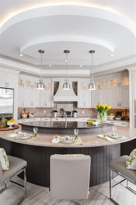 20 Amazingly Designed Open Concept Kitchens Curved Kitchen Island