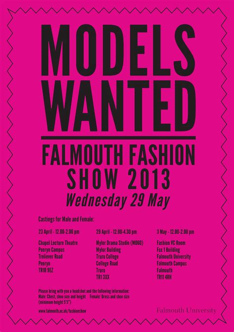 Fashion Show Models Wanted Poster Models Needed Models Wanted Model Wanted Poster Truro
