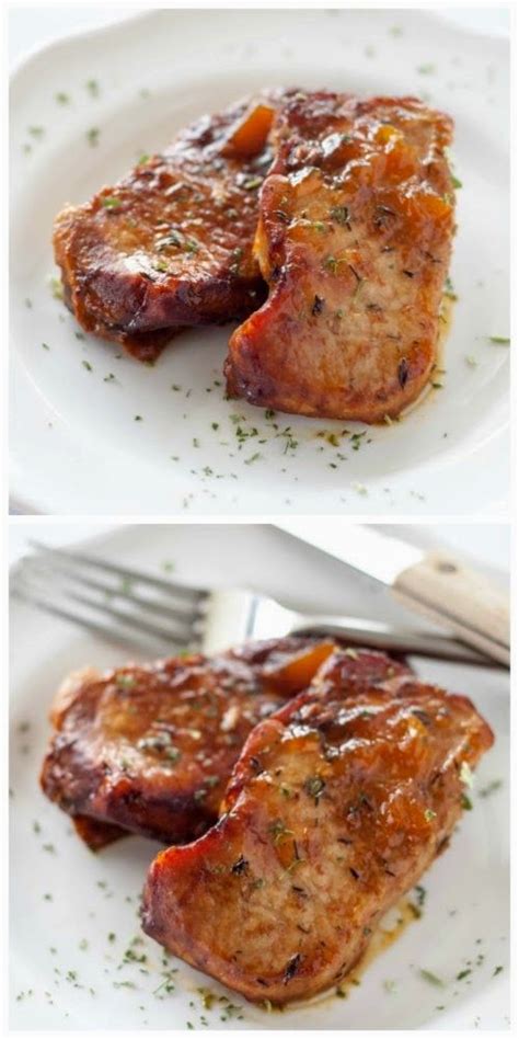 Season both sides with pepper and salt. Crockpot Peach Glazed Pork Chops from Slow Cooker Gourmet ...