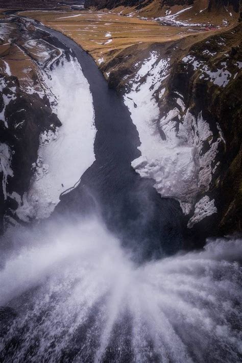 Skogafoss Aerial Iceland Waterfall Michael Shainblum Photography