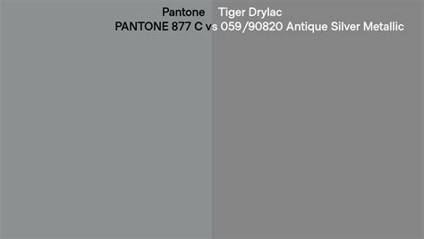 Pantone C Vs Tiger Drylac Antique Silver Metallic Side By
