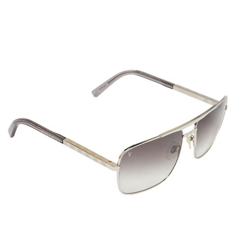 Louis Vuitton Silver Tone Grey Gradient Z0260u Attitude Square Sunglasses Louis Vuitton The