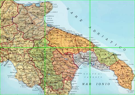 Geografica Della Puglia Cartina Italia