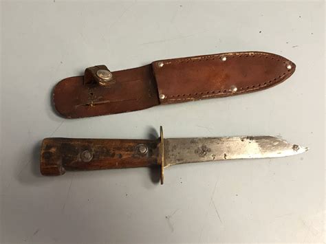 Antique I Wilson Shear Steel Knife W Sheath Hunting Antique Price