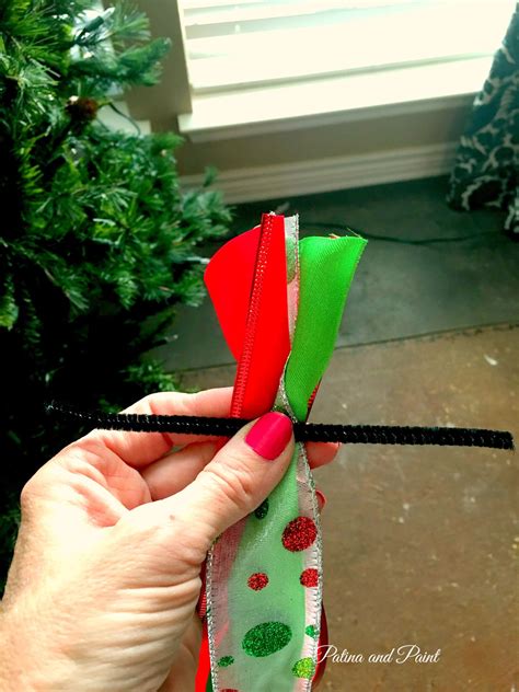 How I Put Ribbon On My Christmas Tree Patina And Paint Christmas