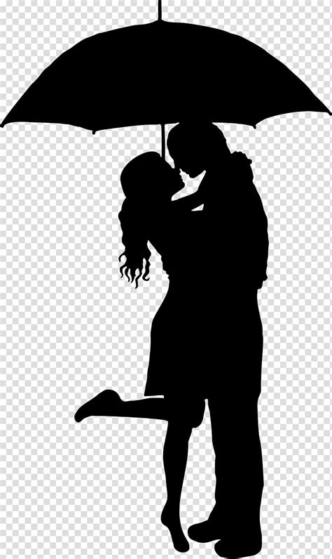 Kissing Romantic Couples Silhouettes