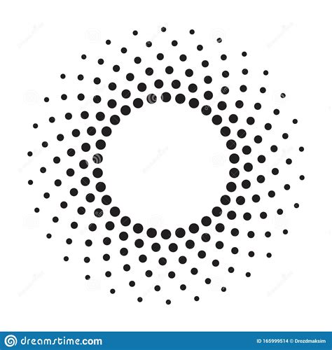 Halftone Effect Vector Pattern Black Abstract Round Frame Halftone