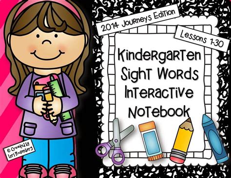 Kindergarten Sight Words Interactive Notebooks Teaching With Love And
