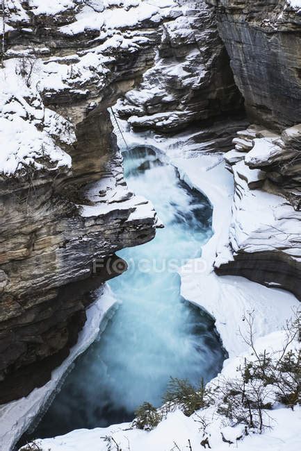 Athabasca Falls In Winter — Land Natural Stock Photo 167579440