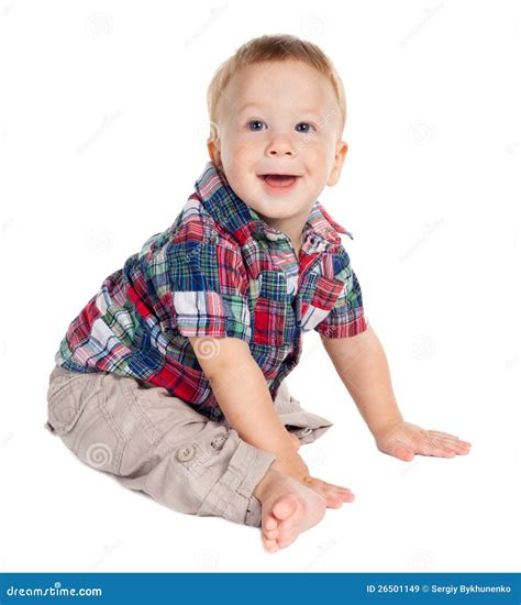 Smiling Baby Sitting On The Floor Royalty Free Stock Images Image