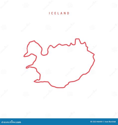 Iceland Editable Outline Map Vector Illustration Stock Vector