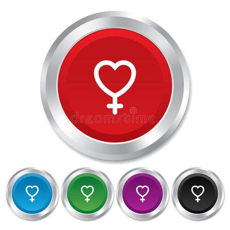 Female Sign Icon Woman Sex Button Stock Vector Illustration Of