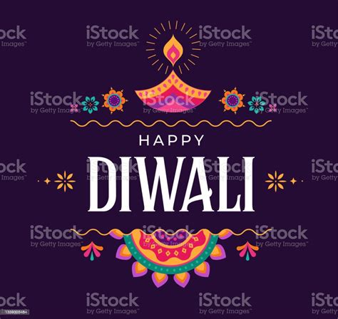 Happy Diwali Hindu Festival Banner Greeting Card Burning Diya Illustration Background For Light
