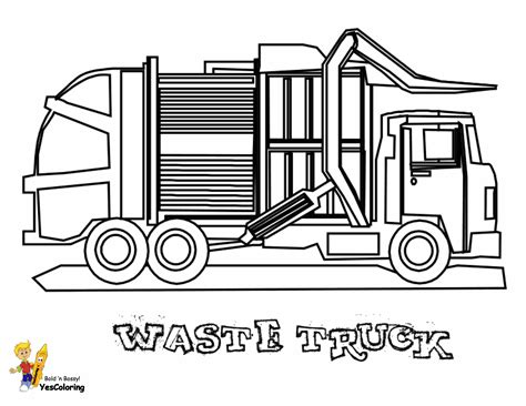 grimy garbage truck coloring page   construction coloring