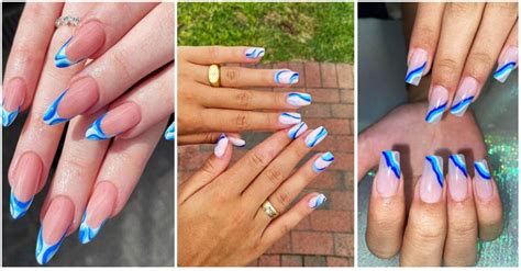 Updated 39 Blue Swirl Nails