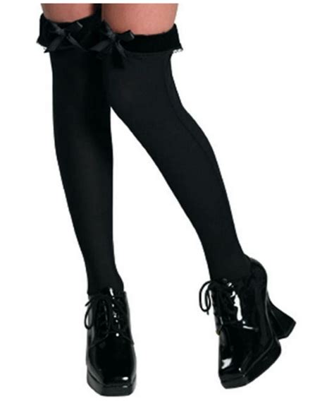 Black Bow Thigh Highs Costume Accessory At Wonder Costumes