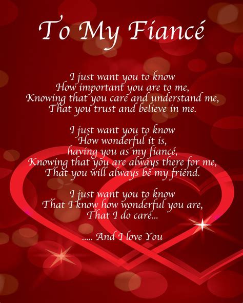 To My Fiance Poem Birthday Christmas Valentines Day T Present