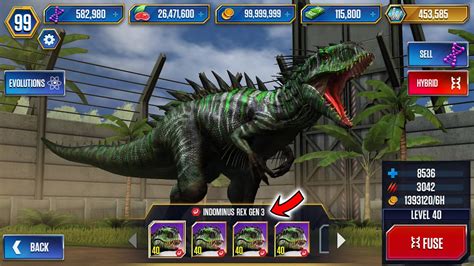 INDOMINUS REX GEN 3 COMING SOON Jurassic World The Game YouTube