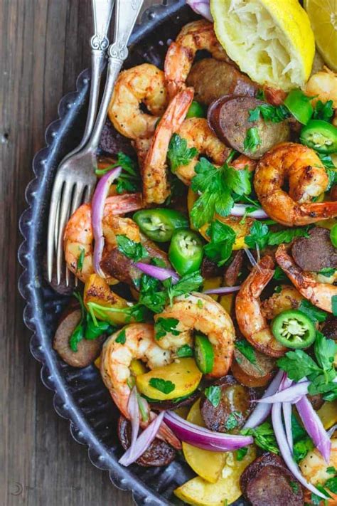 Skillet Shrimp Recipe With Chorizo And Summer Squash The