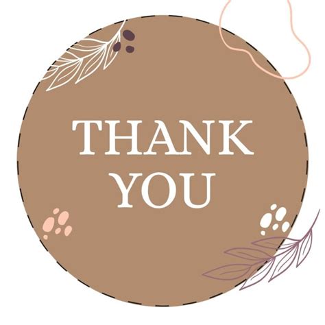 Free Aesthetic Thank You Round Sticker Template