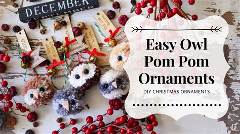 Easy Owl Pom Pom Ornaments Youtube