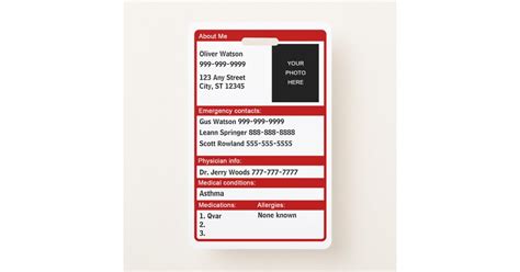 The tag is often made out of stainless steel or sterling silver. Emergency Medical ID Card Badge | Zazzle.com