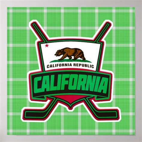 California Hockey Logo Shield Poster