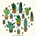 Cactus drawing design - Free Vector Cactus Drawing, Cactus Art, Cactus ...