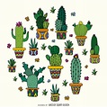 Cactus drawing design - Free Vector | Cactus drawing, Cactus art ...