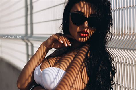 Wallpaper Svetlana Nikonova Model Brunette Sunglasses Women With