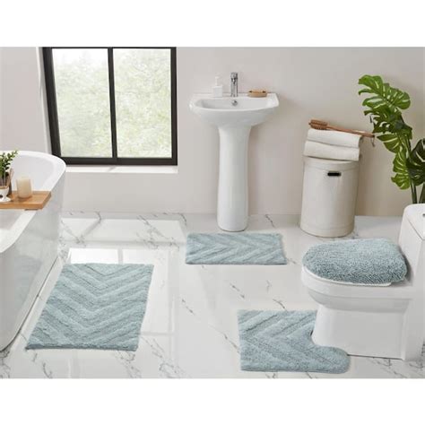 Better Trends Hugo Collection Blue 100 Cotton Rectangle 4 Piece Bath