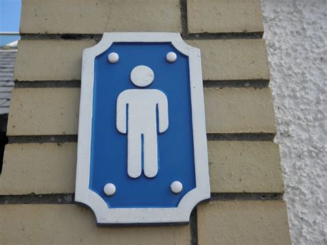Sign Toilets White Color Male Public Restroom Gentlemen Restroom Sign Male Likeness