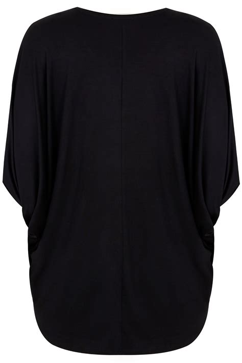 Yours London Black Star Sequin Embellished Oversized Jersey Top With