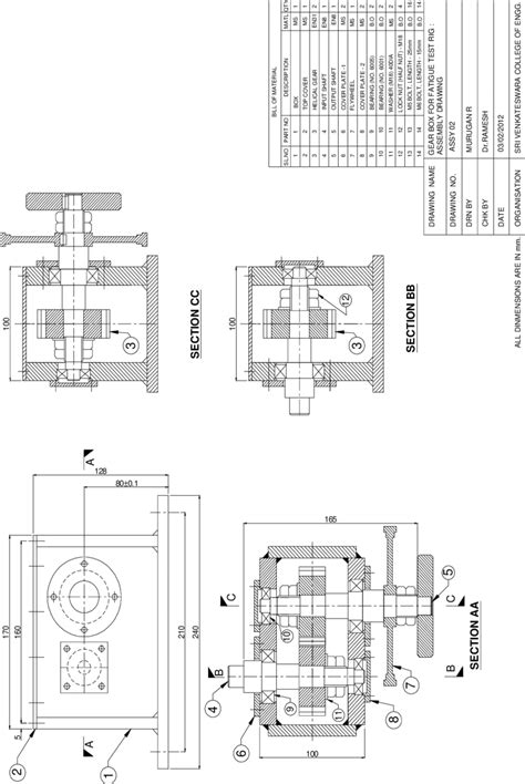 10 Assembly Drawing Of Single Speed Gear Box Download Scientific Diagram