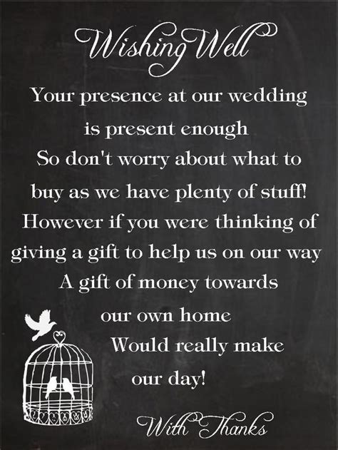 50 X Wishing Well Cards Birdcage Chalkboard Wedding Wording