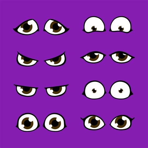 Chibi Character Cartoon Eyes Icon Set 517127 Vector Art At Vecteezy