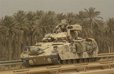 M2a3 Bradley Belonging To The 3rd Infantry At Baghdad Airport Iraq