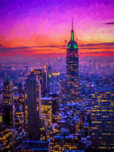 Empire State Building Digital Art By Michael Petrizzo