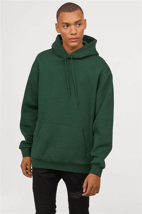 Skip to main search results. Hoodie - Dark green - Men | H&M US | Green hoodie outfit ...