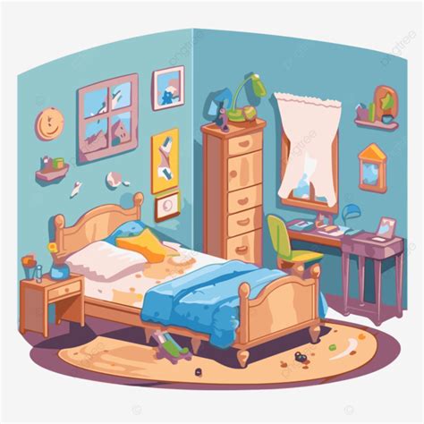 Bedroom Clipart Bedroom In Cartoon Style Vector Bedro