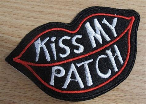 Lips With Kiss My Patch Embroidered Iron On Patch Etsy Iron On