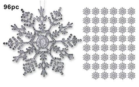 Banberry Designs Silver Snowflakes Set Of 96 Glittery Snowflake