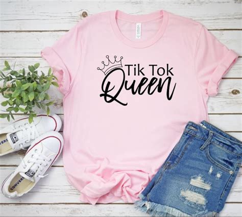 Tik Tok Queen With Crown Shirt Tee T Shirt Etsy