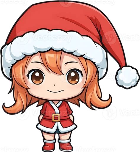 Ai Generated An Anime Girl Wearing A Santa Hat 34730167 Png