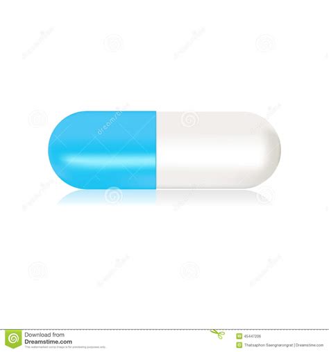 Illustration of Blue and White Capsule Pill Stock Vector - Illustration
