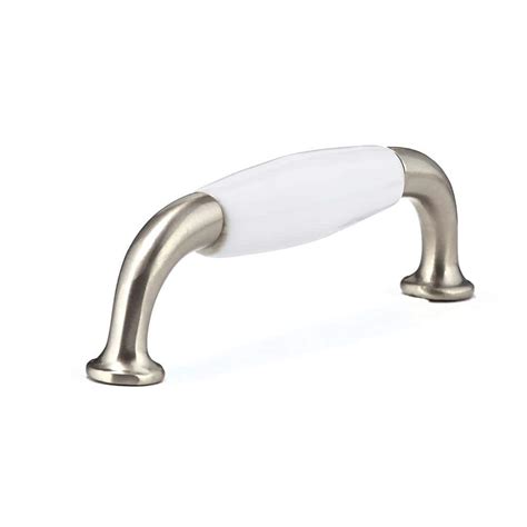 Richelieu Hardware 3 34 In Country Style Brushed Nickel And White